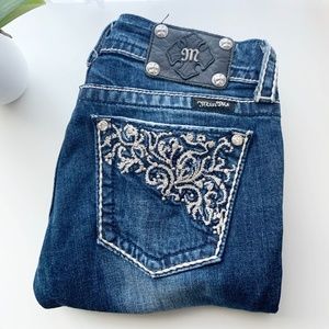 SOLD*Miss Me • Crystal Pockets Blue Straight Jeans
